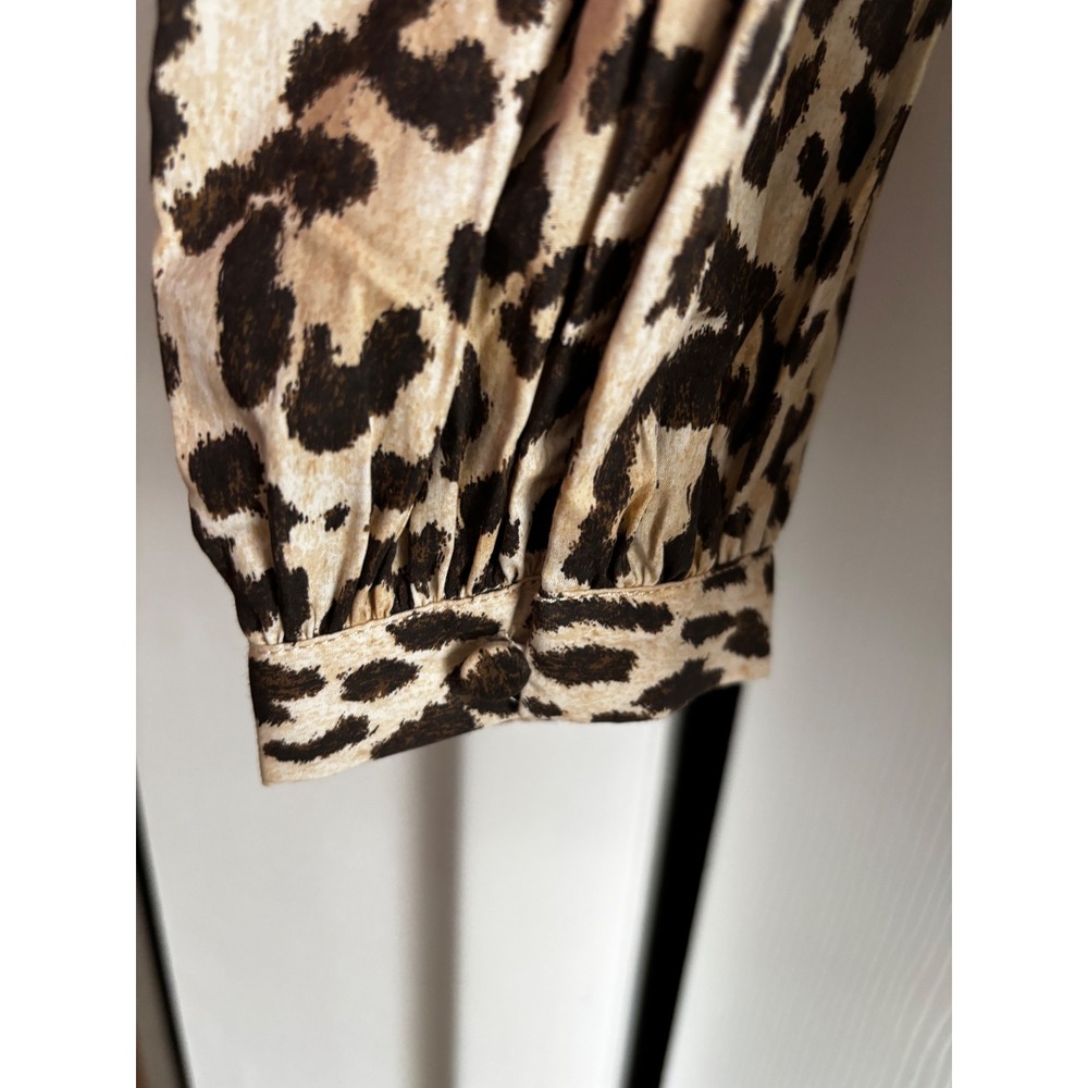 NWT J.Crew Leopard Print Tunic Blouse XXS Oversized Cotton Preppy (fits a small) - Picture 8 of 12
